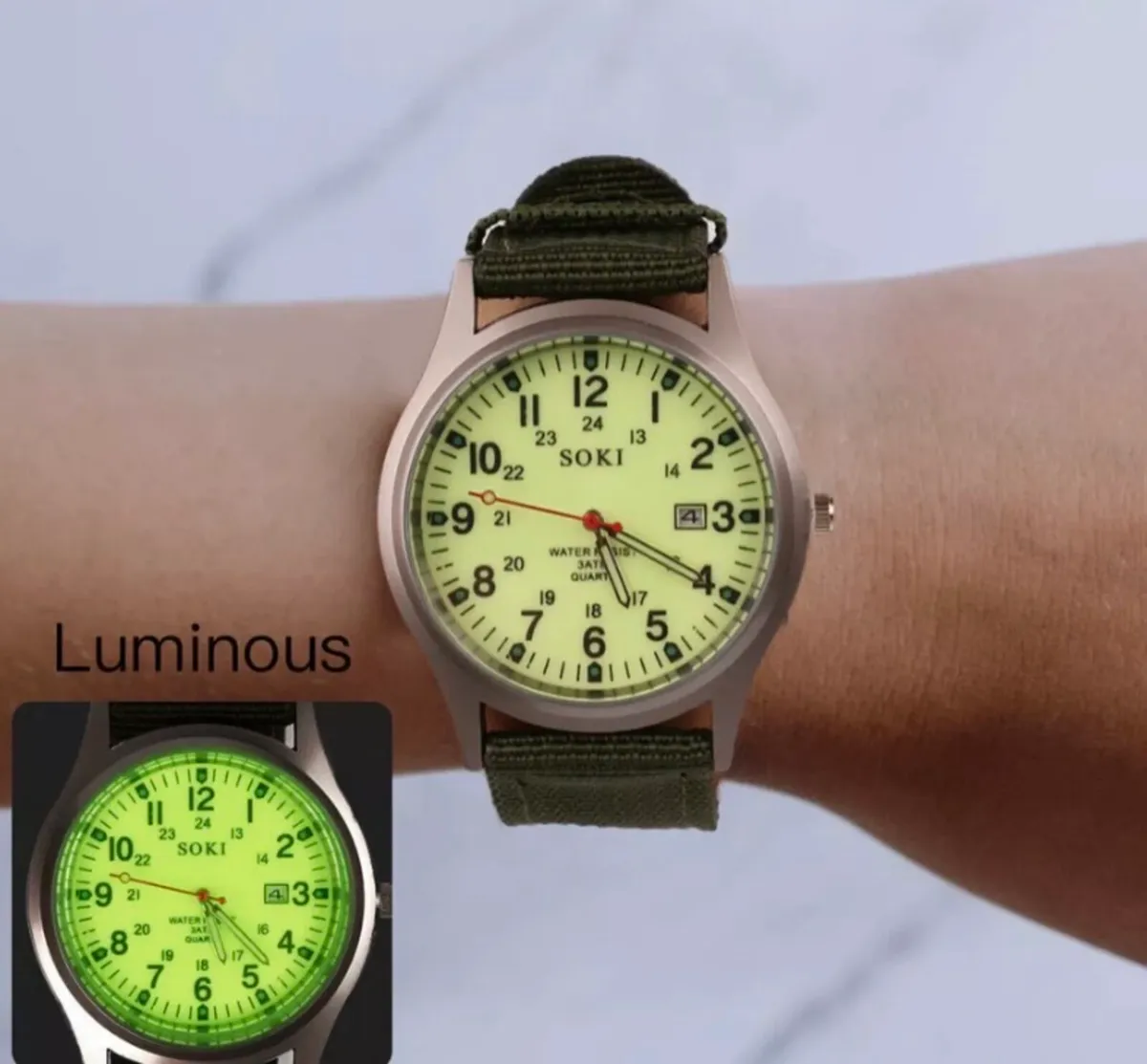 Military Army Mens Canvas Strap Wrist Watch NEW - Image 2
