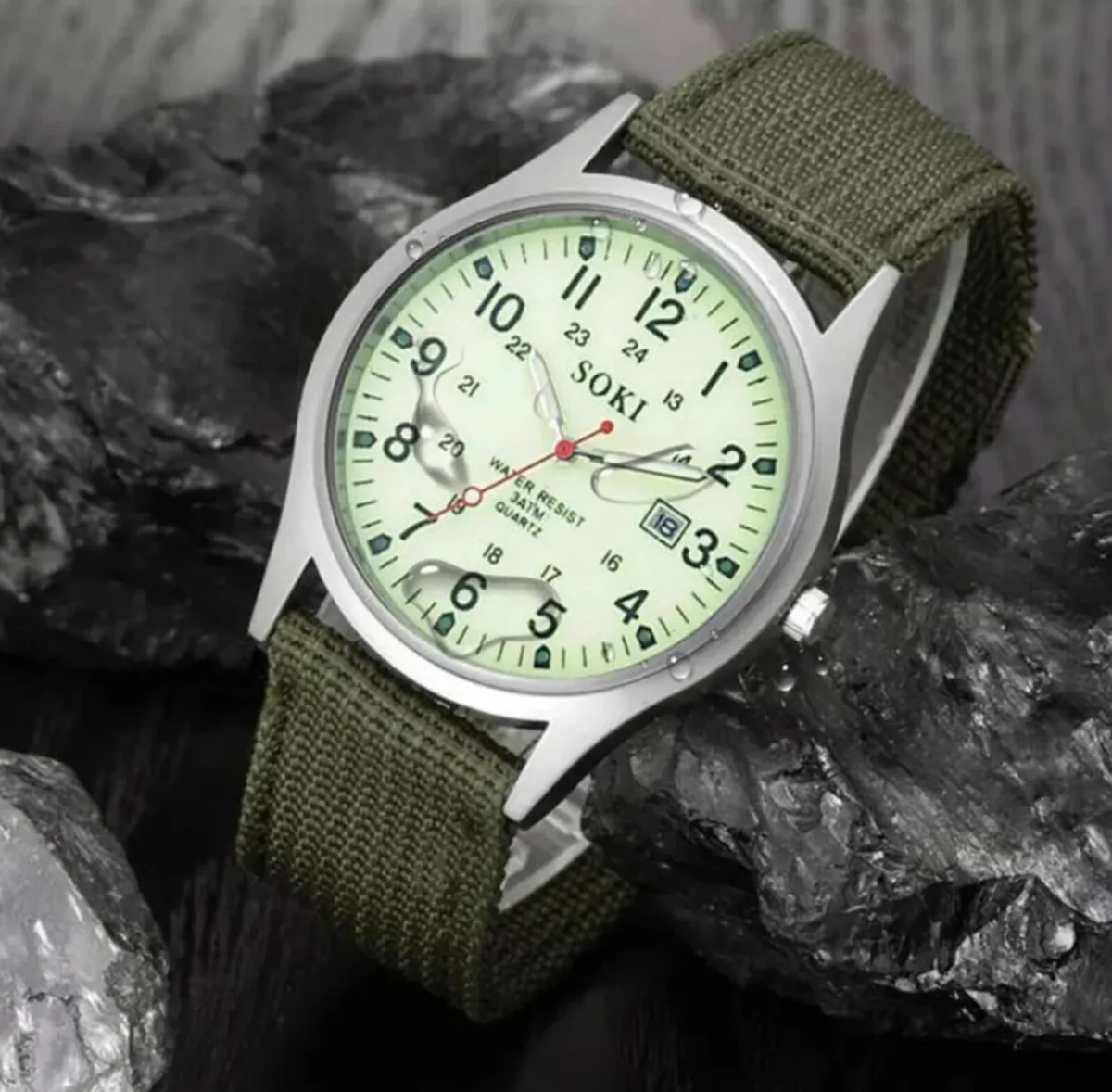 Military Army Mens Canvas Strap Wrist Watch NEW - Image 1