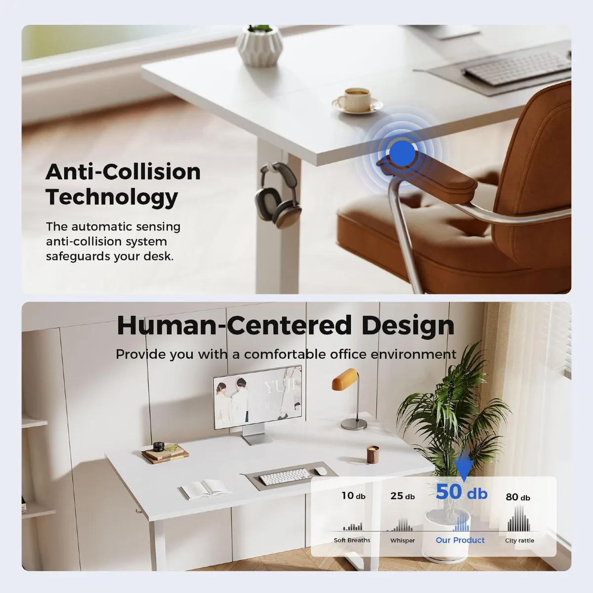 Electric Standing Desk 140x60 cm White - Image 4