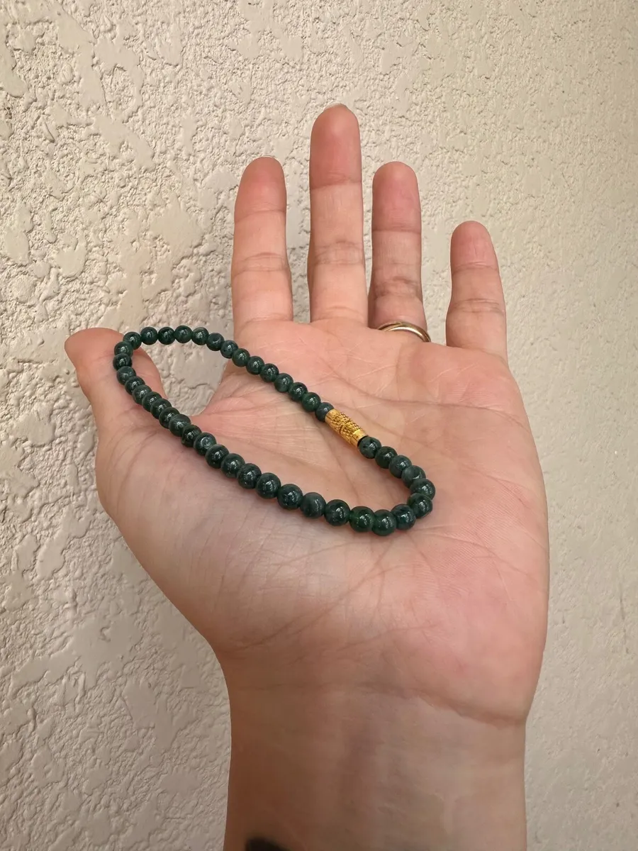 Grade A Guatemala jadeite bracelet (dark green) - Image 4
