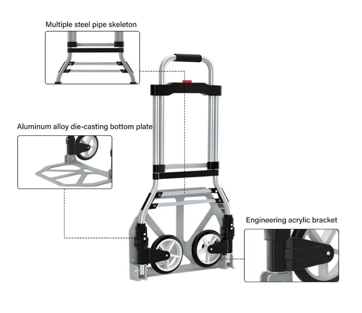 Folding Hand Cart Aluminium Truck Trolley NEW - Image 2