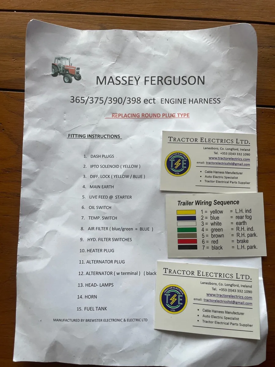 MASSEY FERGUSON 365/375/390/398  ENGINE HARNESS - Image 2