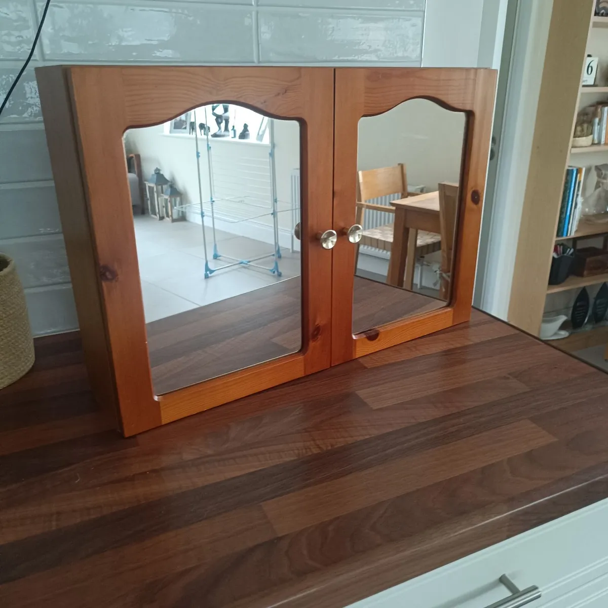 Wooden Mirrored Display Cabinet - Image 1