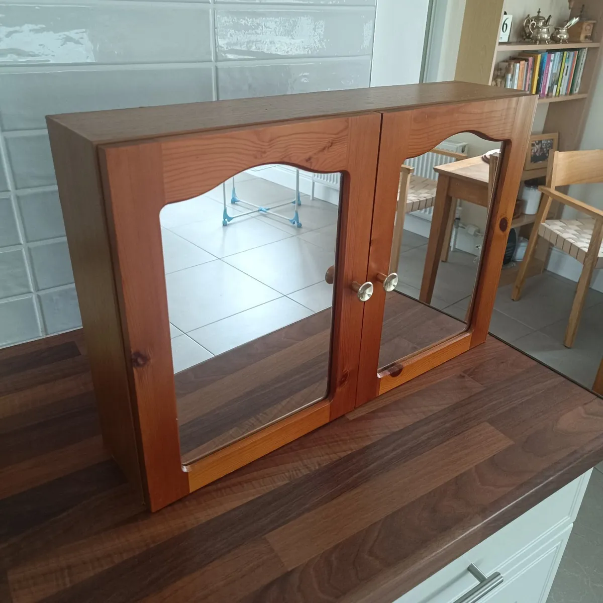Wooden Mirrored Display Cabinet - Image 4