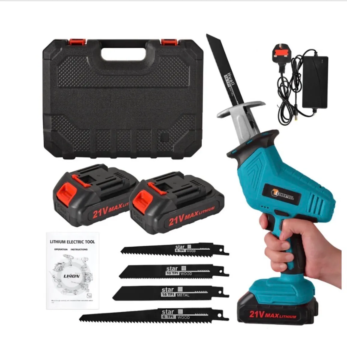 21V Cordless Reciprocating Saw & 2 Batteries NEW - Image 1