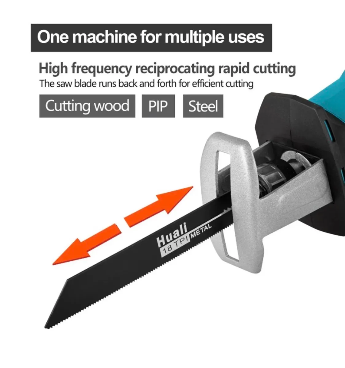 21V Cordless Reciprocating Saw & 2 Batteries NEW - Image 3
