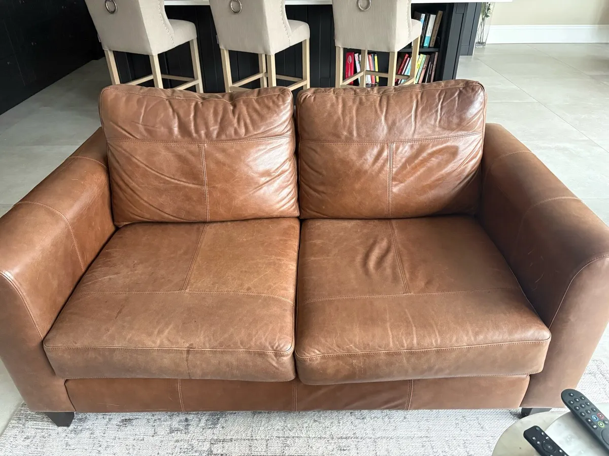 Brown leather sofa Finline Furniture - Image 1