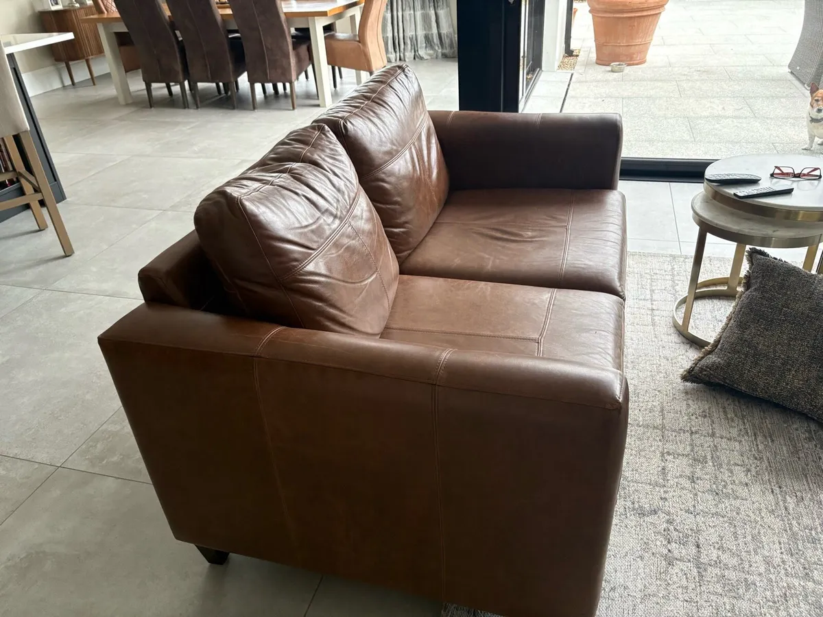 Brown leather sofa Finline Furniture - Image 2