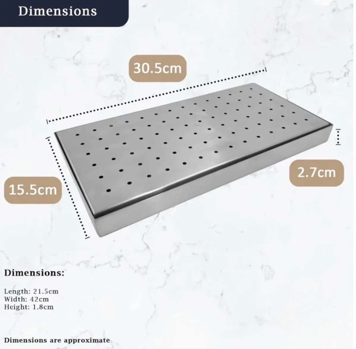 Home Bar Drip Tray Stainless Steel 12” x 6” NEW - Image 4