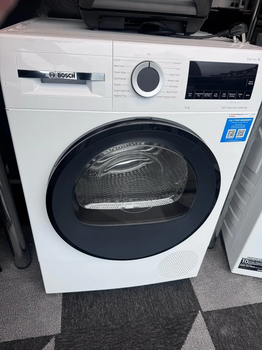 Bosch series 6 9kg heat pump condenser dryer (new) - Image 1