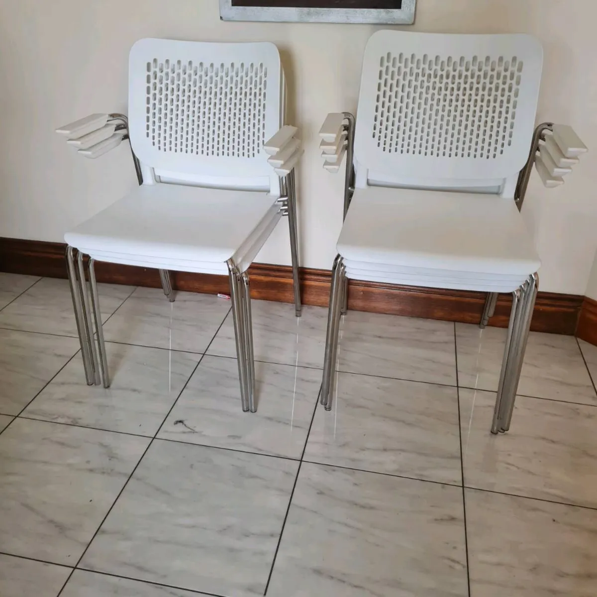 Selection of cafe /canteen chairs/tables - Image 1