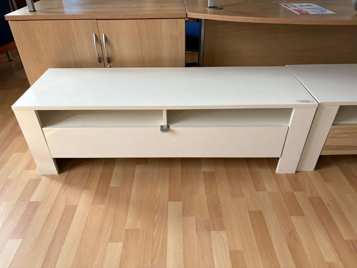 White TV stand/media cabinet - £80 + VAT - Image 1