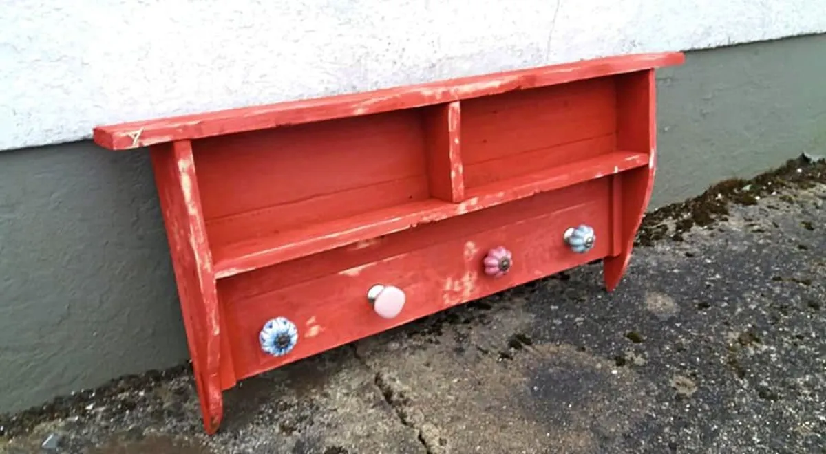 NEW Rustic cubby boxed floating shelf..display - Image 4