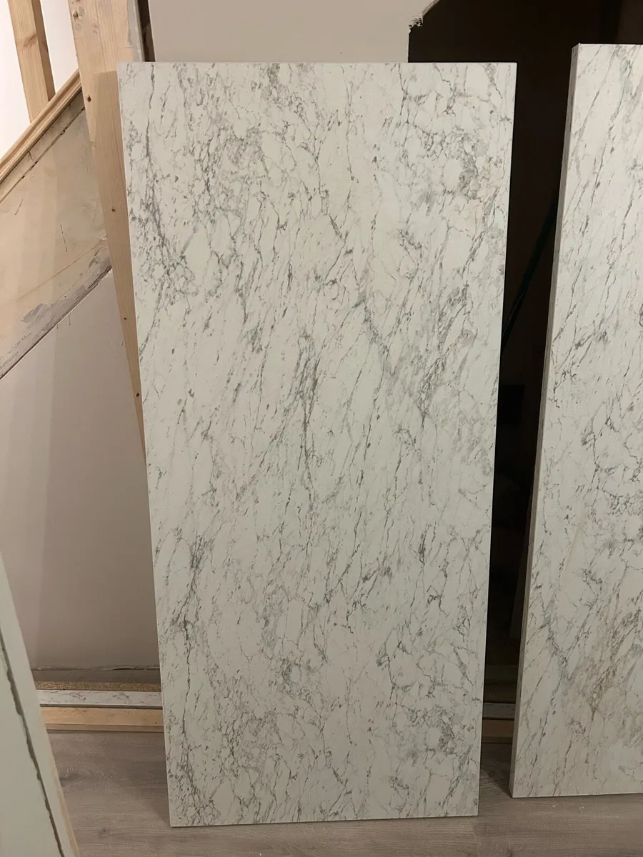 2 half lenghts of laminate marble effect worktop - Image 2