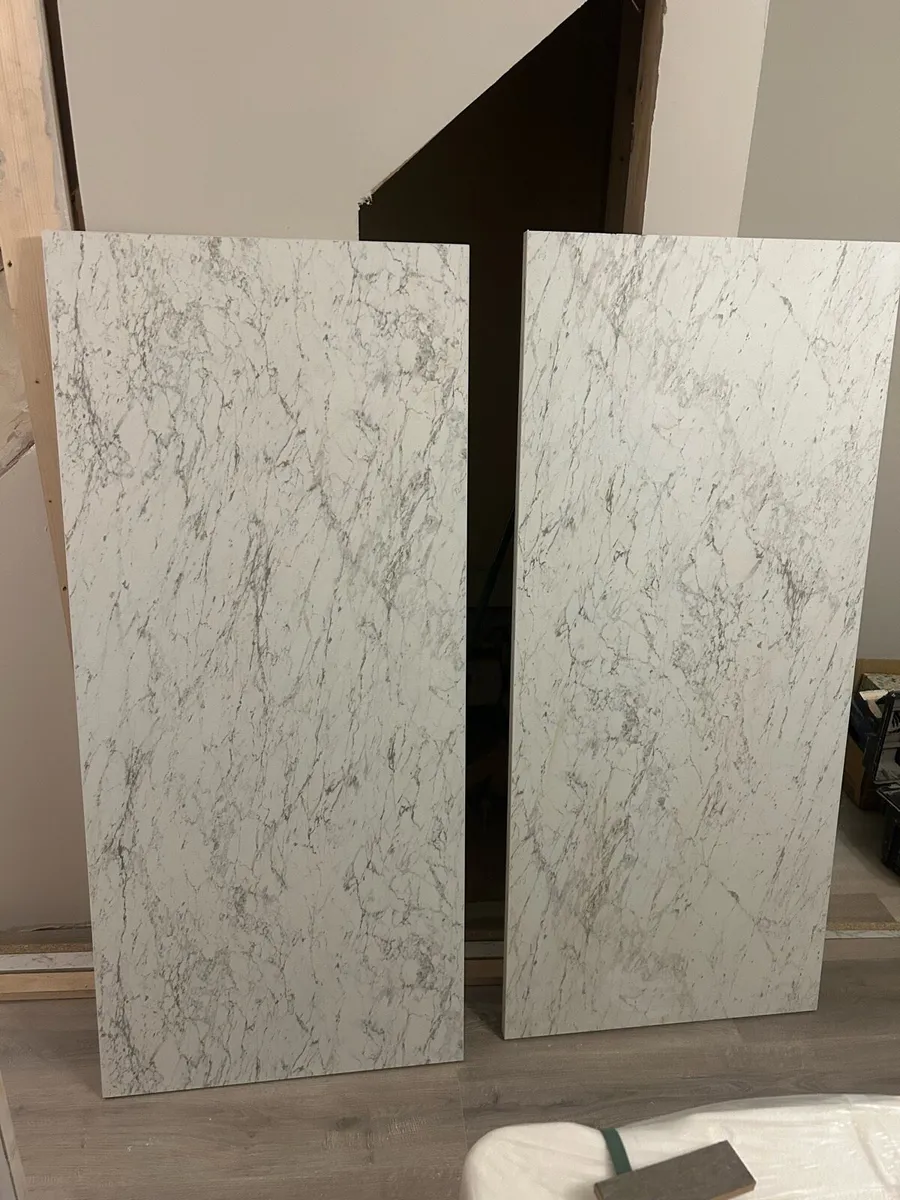 2 half lenghts of laminate marble effect worktop - Image 3