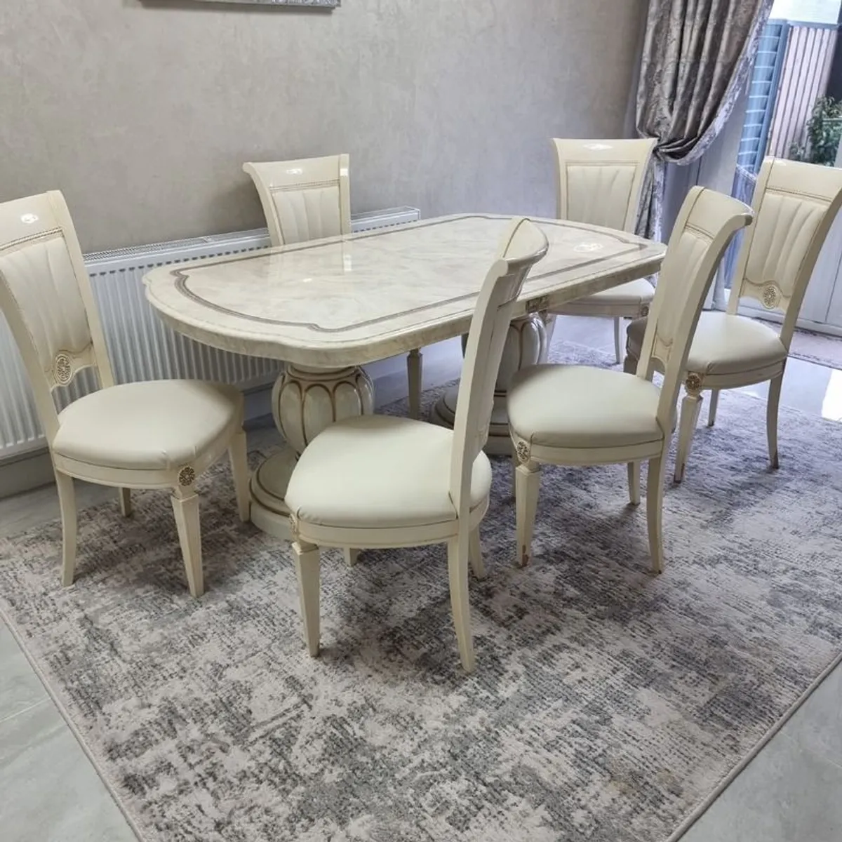 Italian Style Dining Table & Chairs - Image 1