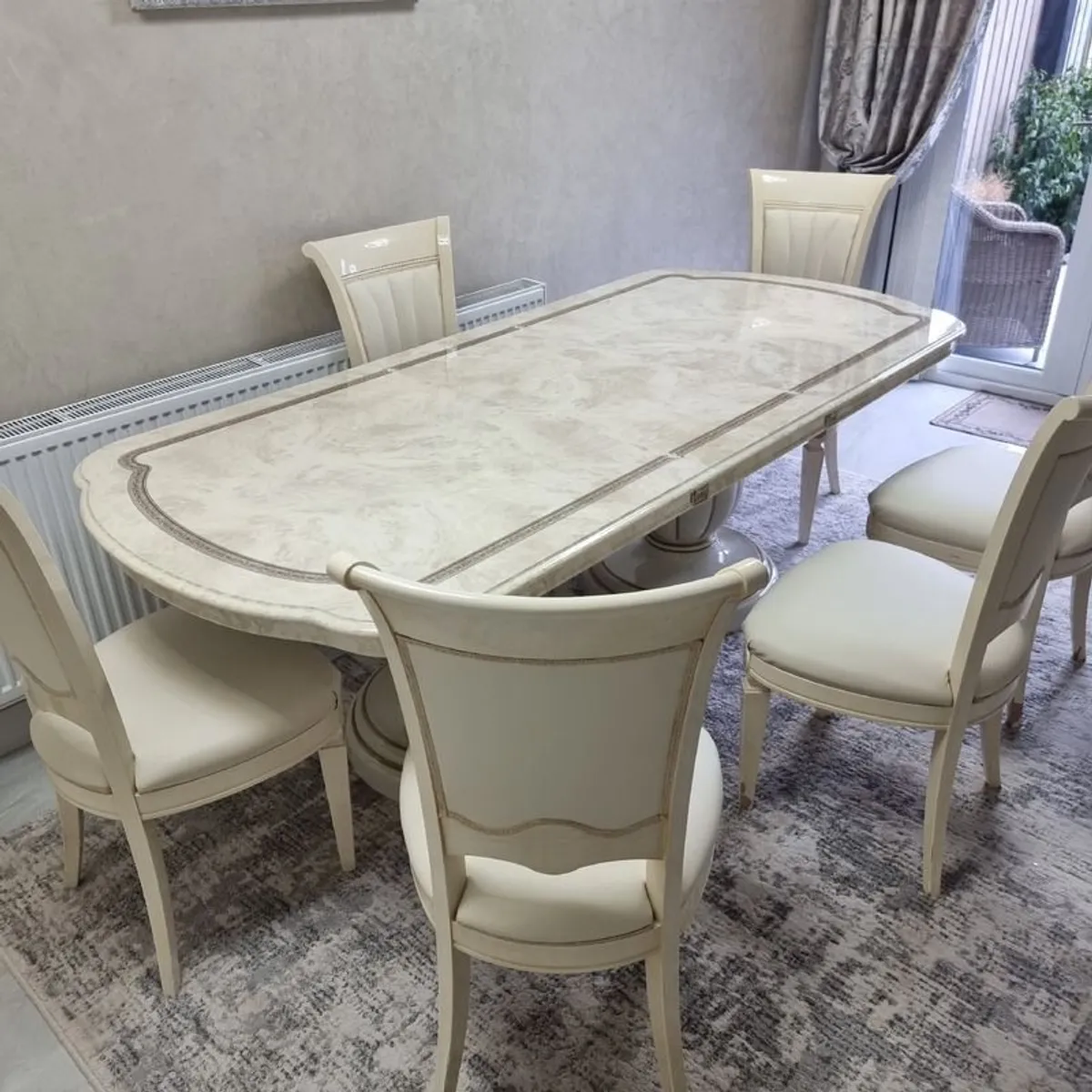 Italian Style Dining Table & Chairs - Image 4