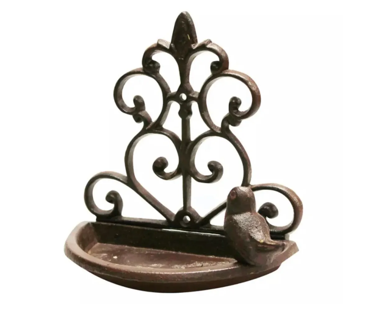 Cast Iron Wall Mounted Bird Bath Feeder NEW - Image 2