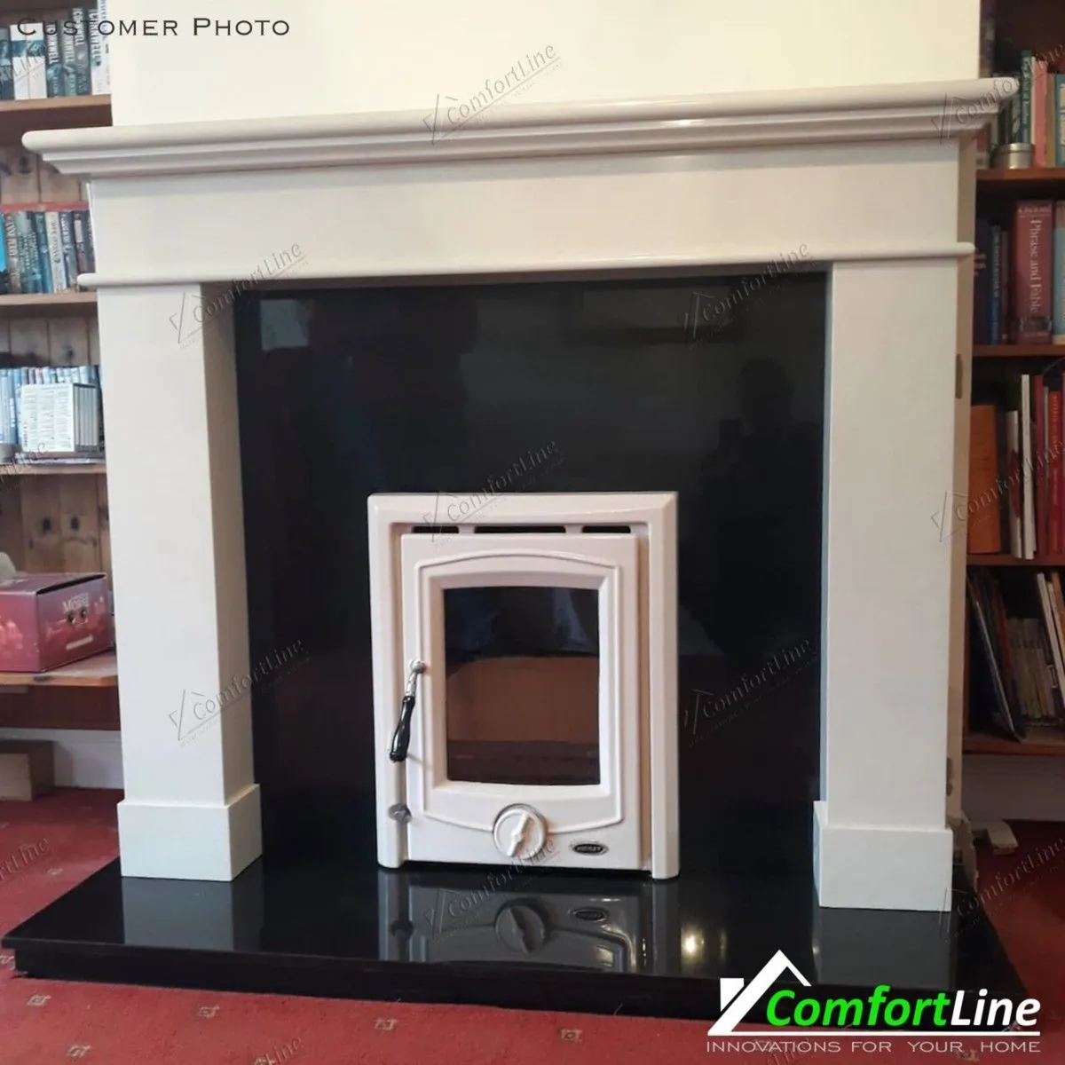 BALMORAL FIREPLACE SET & INSERT STOVE 5kw, fitted - Image 3