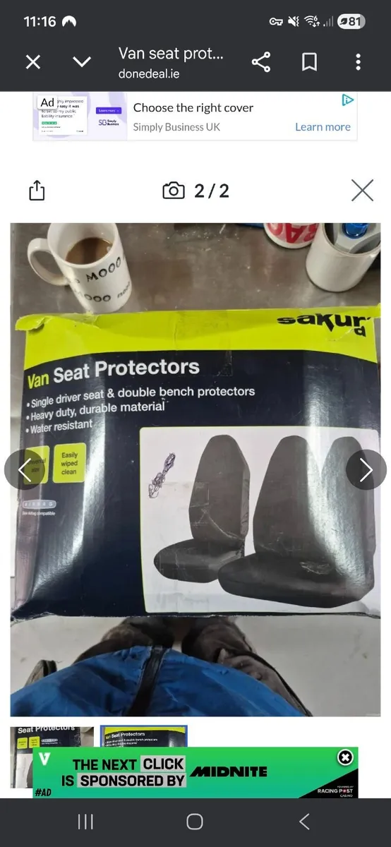 Van seat protector 3 seater
