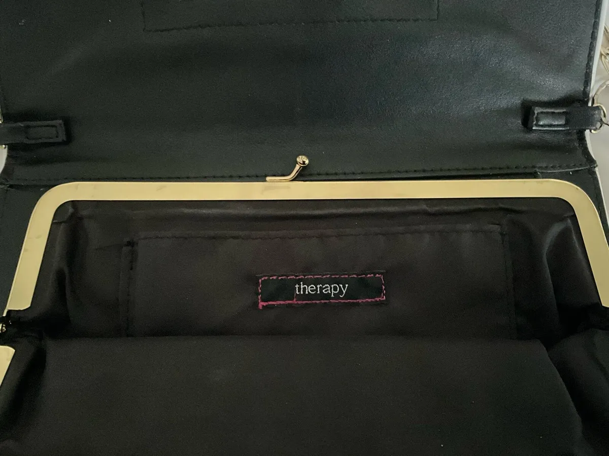 Vintage Black Patent Clutch Handbag - Image 3