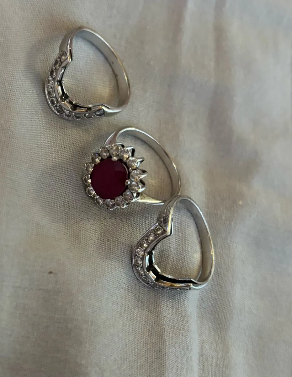 Ruby Diamond Ring & wedding & eternity band - Image 2