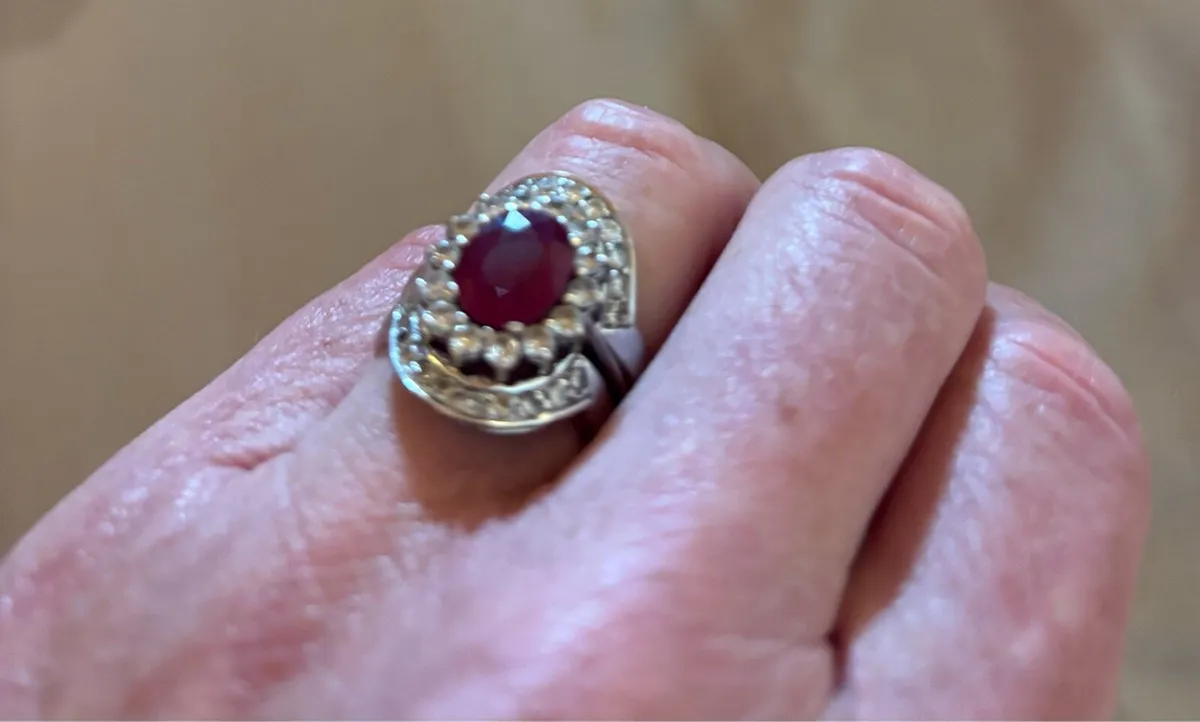 Ruby Diamond Ring & wedding & eternity band - Image 1