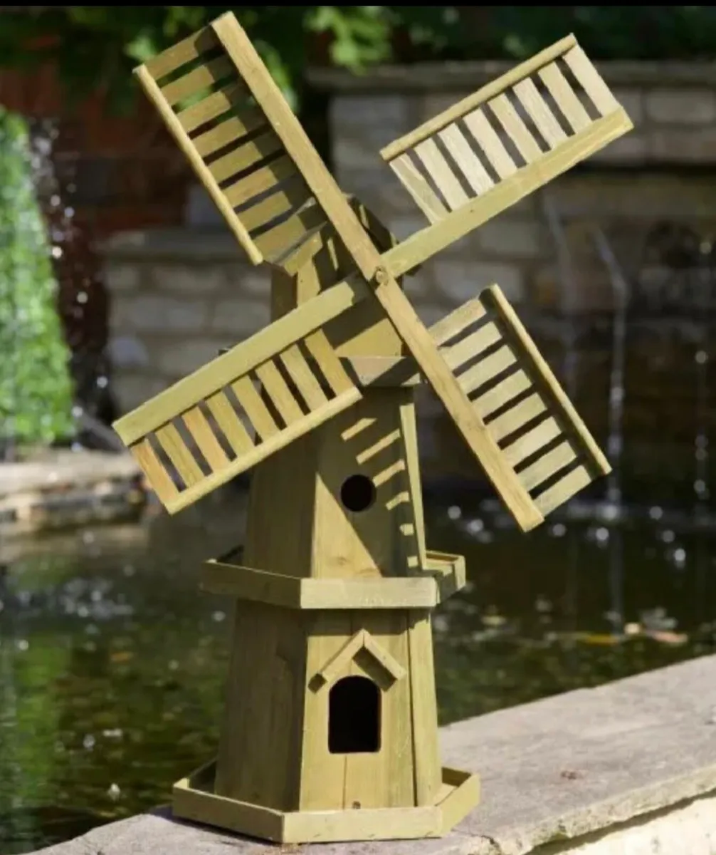 Wooden Windmill Garden Ornament 73cm NEW - Image 1