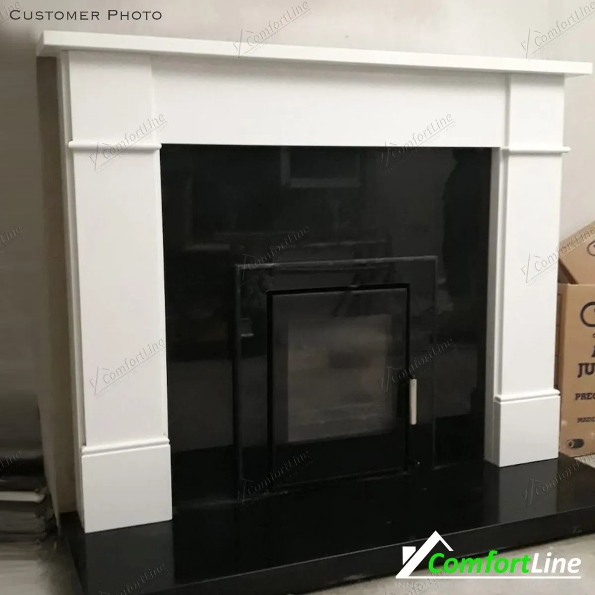 Flat Victorian Fireplace Set,Insert stove 9kw - Image 2