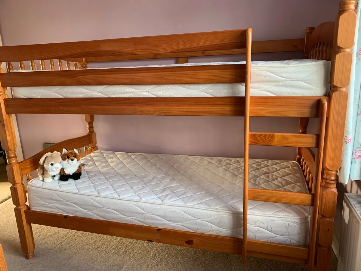 Wooden Bunk beds WITH mattresses - Image 1