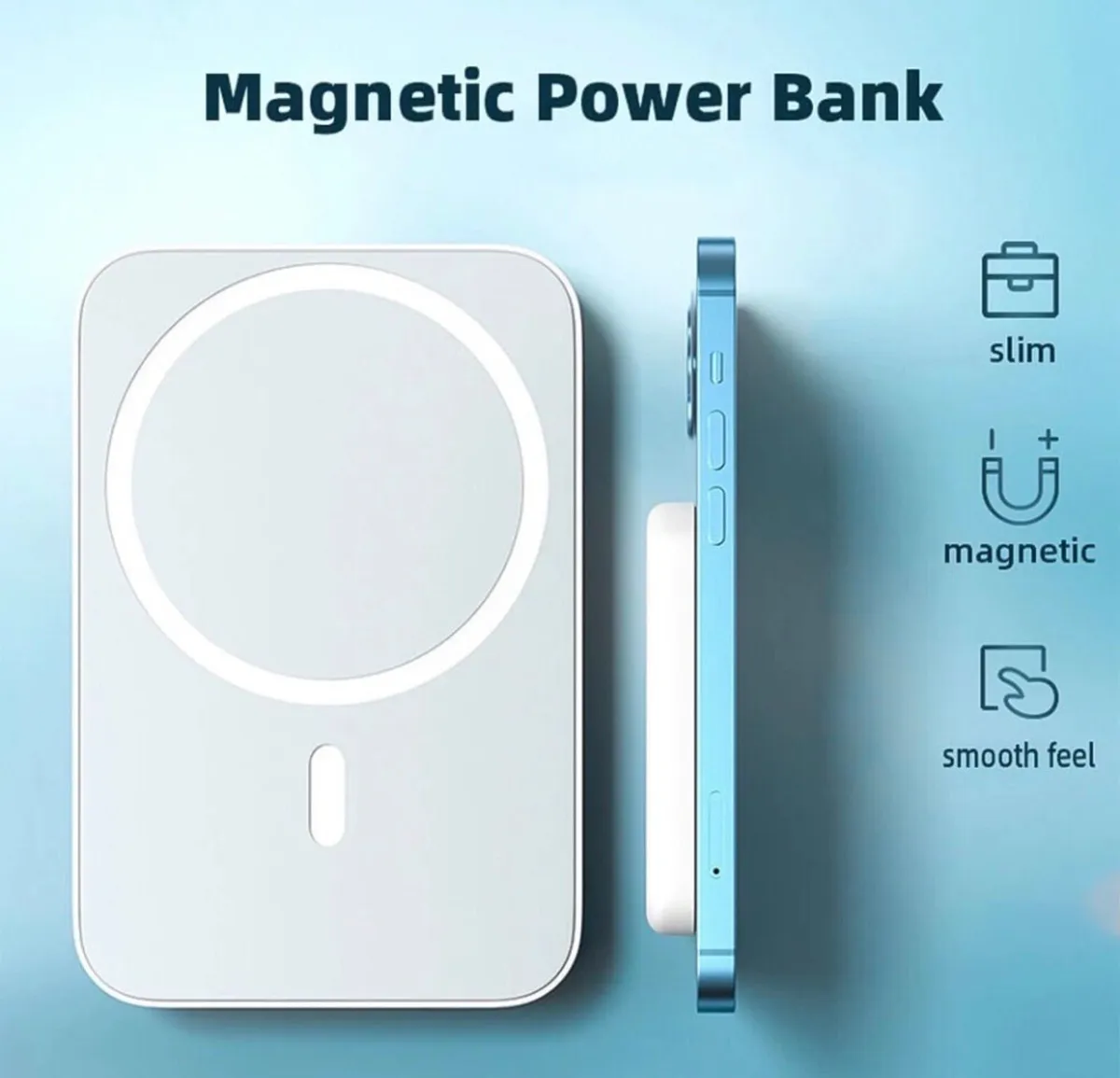 Wireless Magnetic Power Bank for Mobile Phone NEW - Image 3