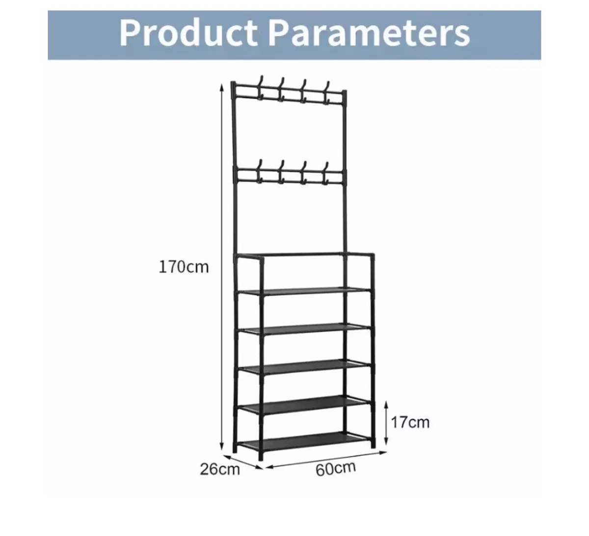 Coat Stand Compact Hanger & Shoe Rack NEW - Image 3