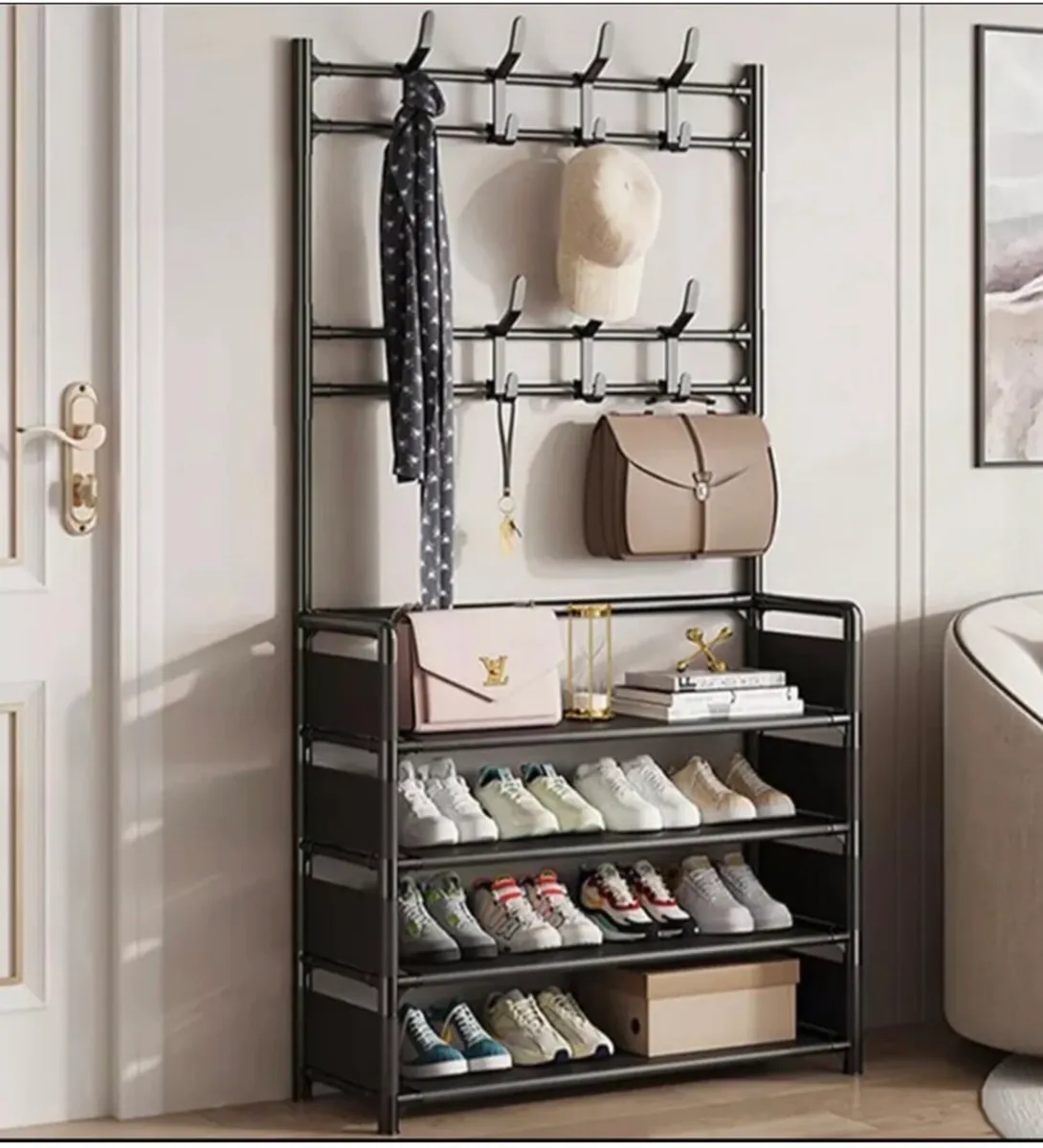 Coat Stand Compact Hanger & Shoe Rack NEW - Image 1