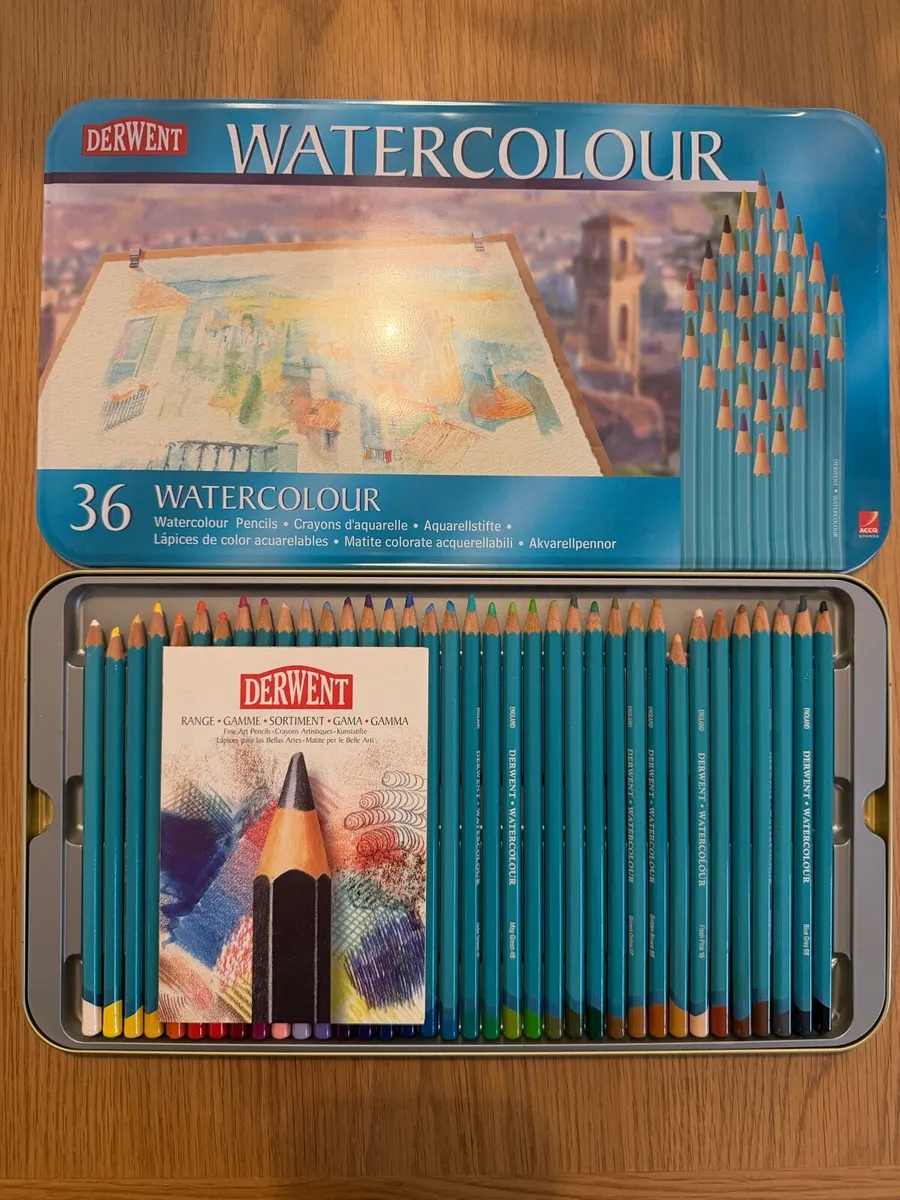 Derwent watercolour pencils and drawing blocks - Image 1