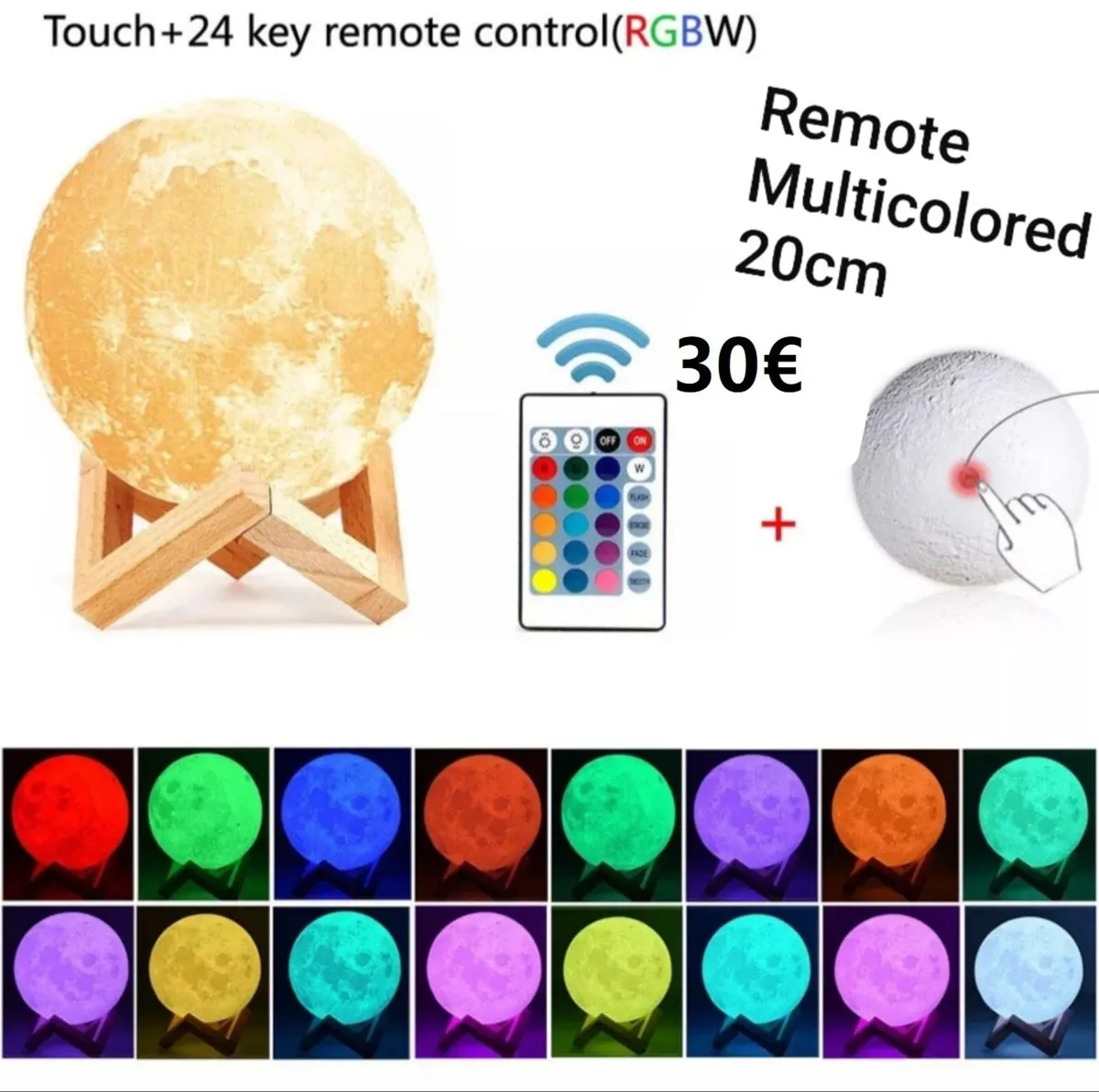 Moon Lamp Table Lamp Touch Night Light Multi Color - Image 2