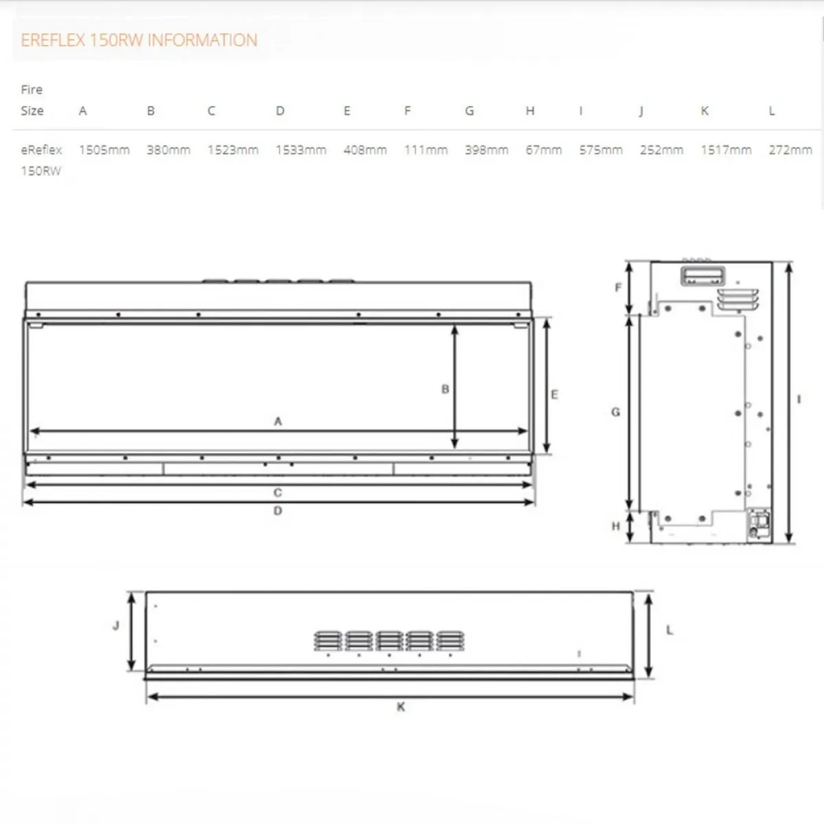 Gazco eReflex 150RW - 3-sided electric fire - Image 2