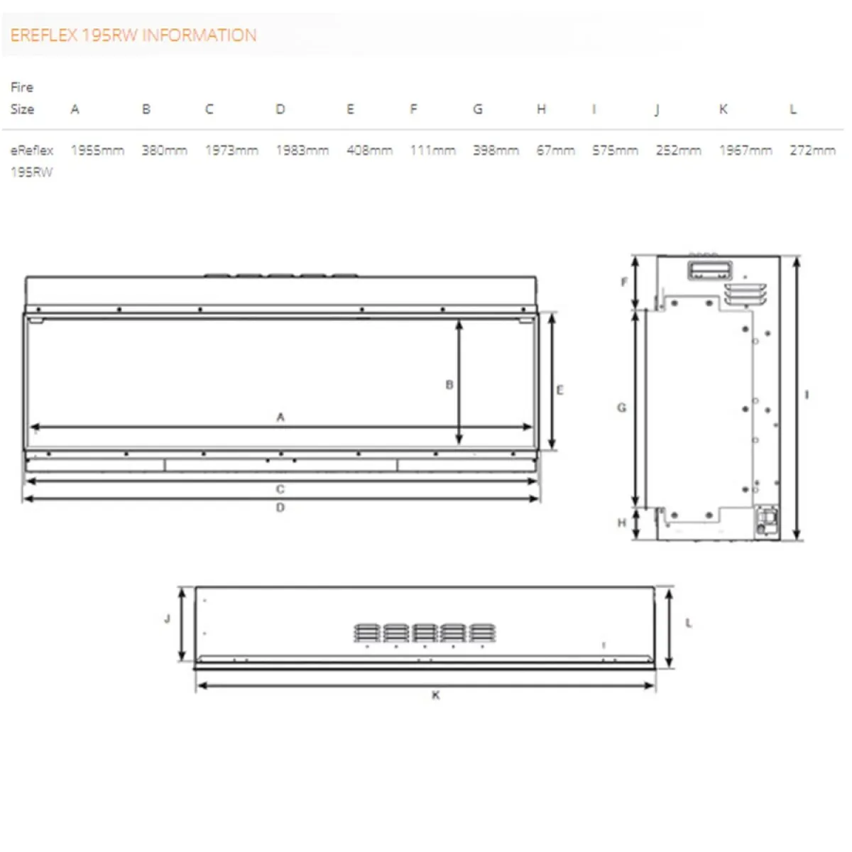Gazco eReflex 195RW - 3 sided inset electric fire - Image 2