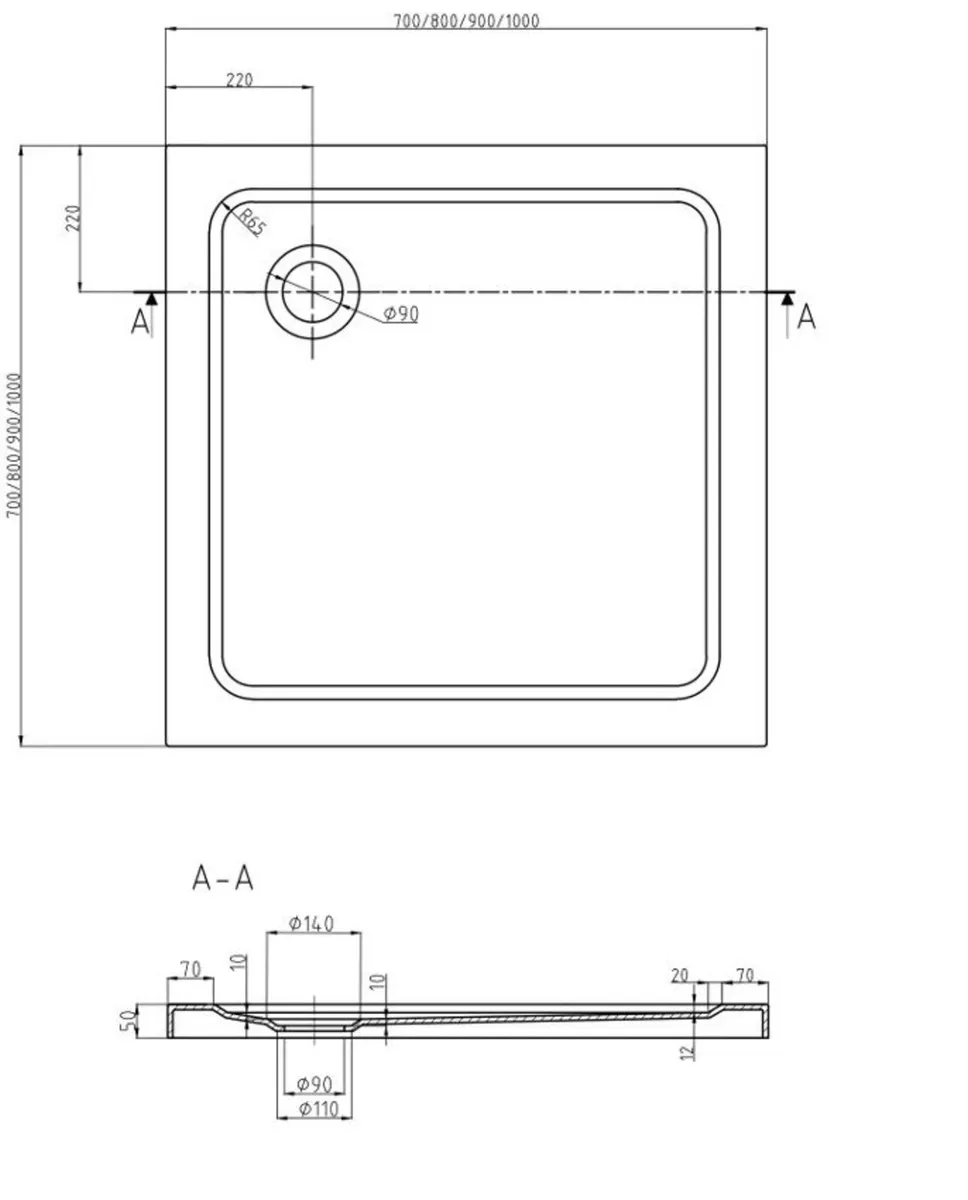 Shower Tray 90x90cm - Image 2