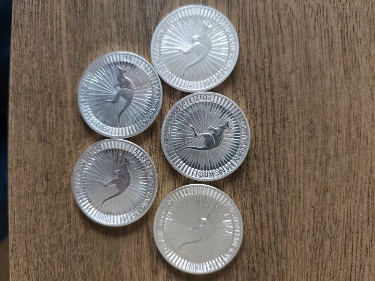 7x 1oz coins pure 999 silver Britannia and Kangaro - Image 2