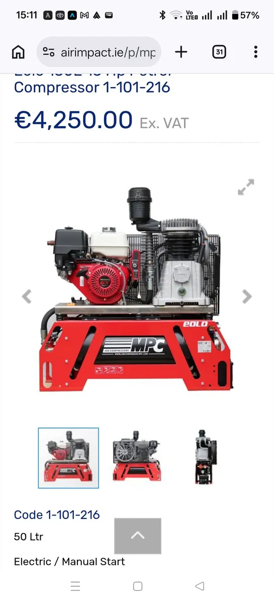 Eolo 130 compressor Honda engine - Image 1