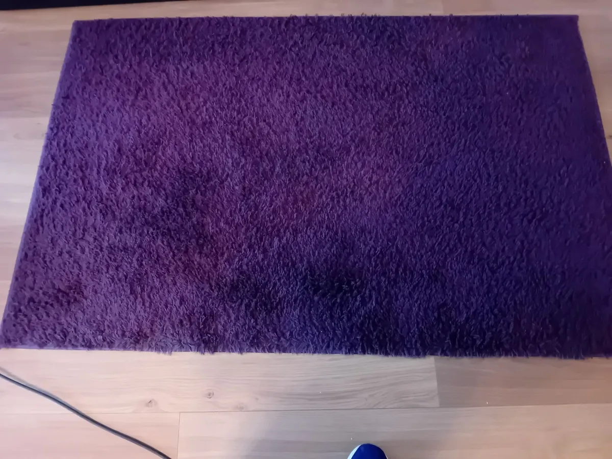 Plum Living Room Rug and 2 Plum Cushions - Image 1