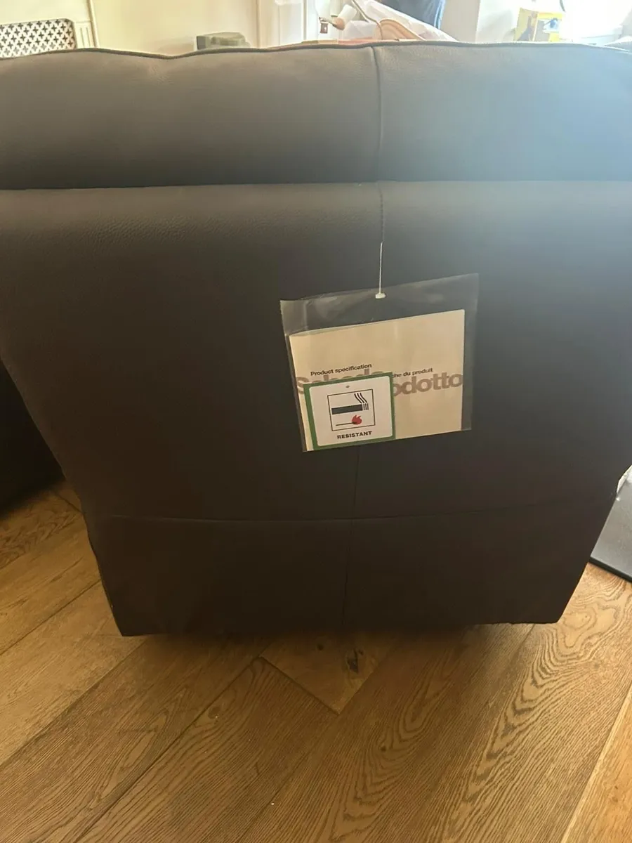 Set of 2 Brown Leather Armchairs - Image 3