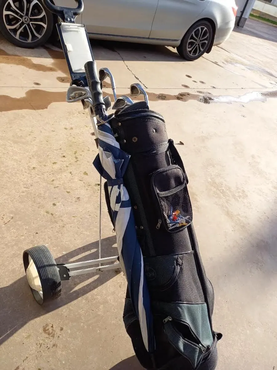 Golf Clubs and Trolley - Image 1