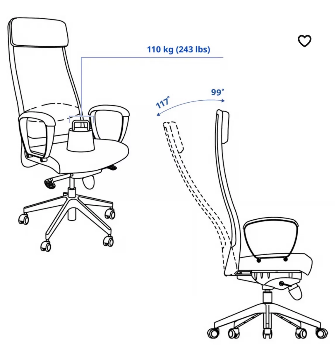 Office chair and table - Image 1