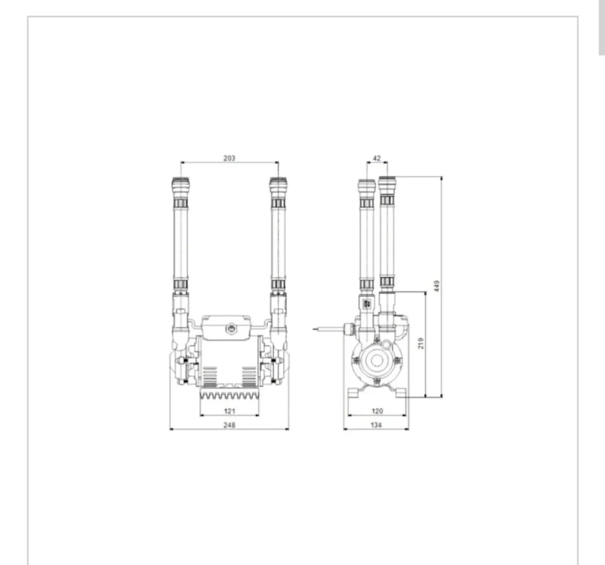 Grundfos Water Pump 2.0 Bar Twin Shower - Image 3