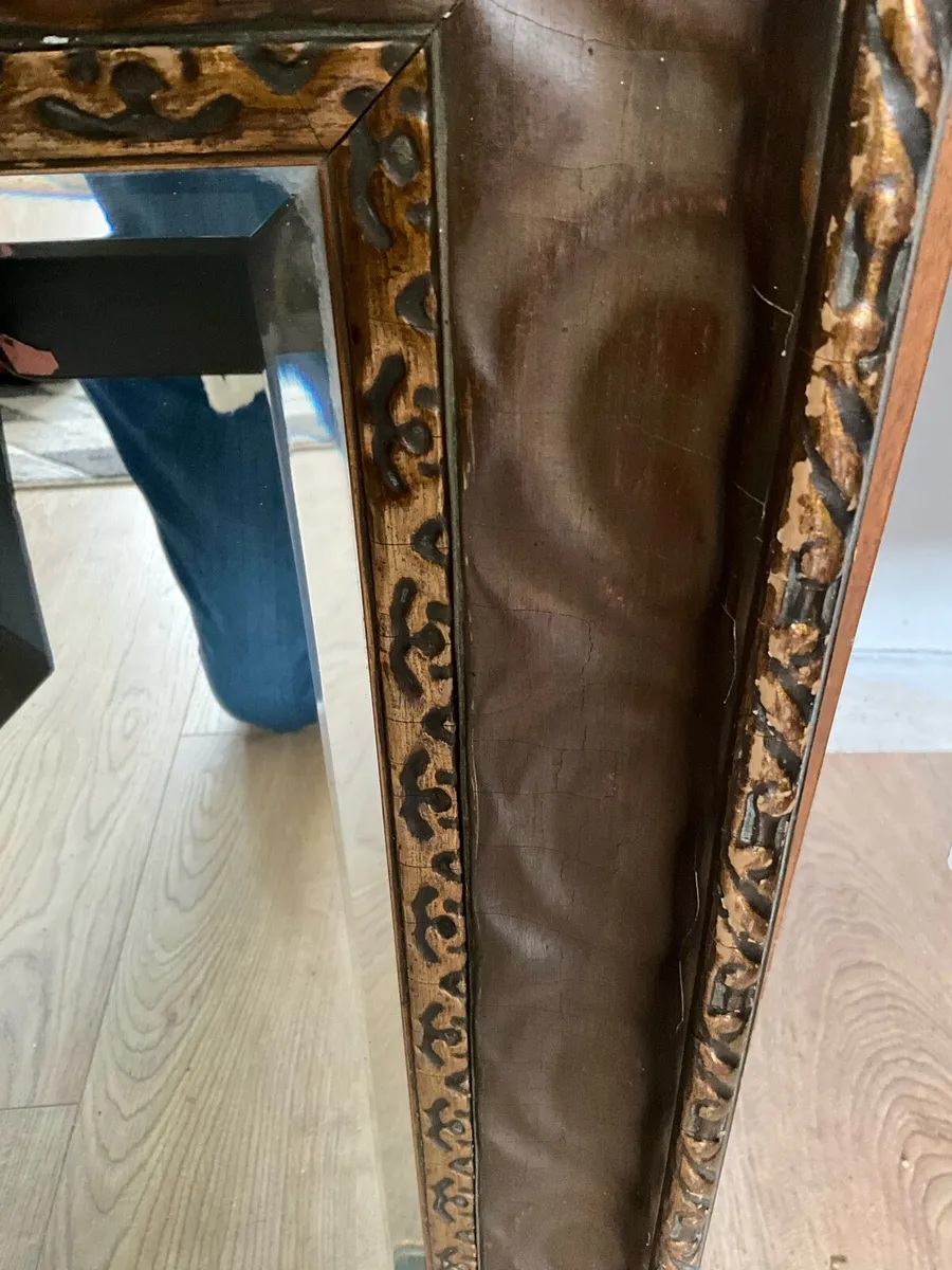 Extra Large Antique Brass & Metal Wall Mirror - Image 3