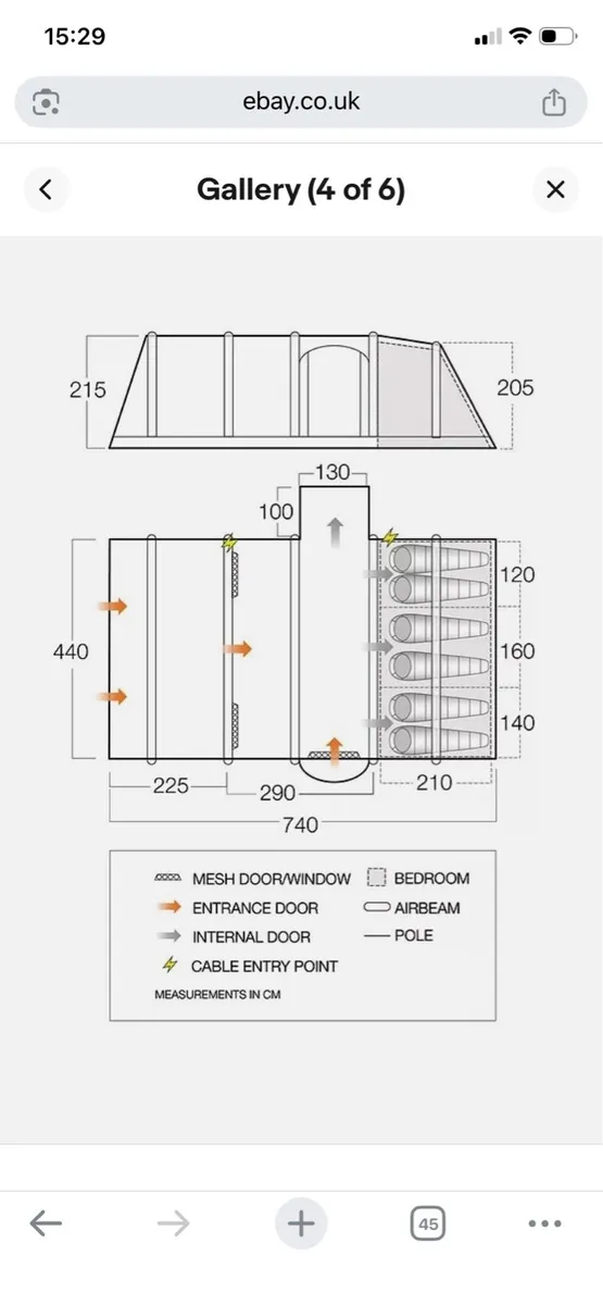 Air beam tent  Vango Rome Air 650 XL - Image 3