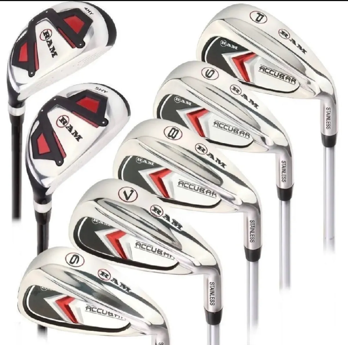 NEW RAM Golf Clubs Accubar Mens Irons & 2xHybrids - Image 1