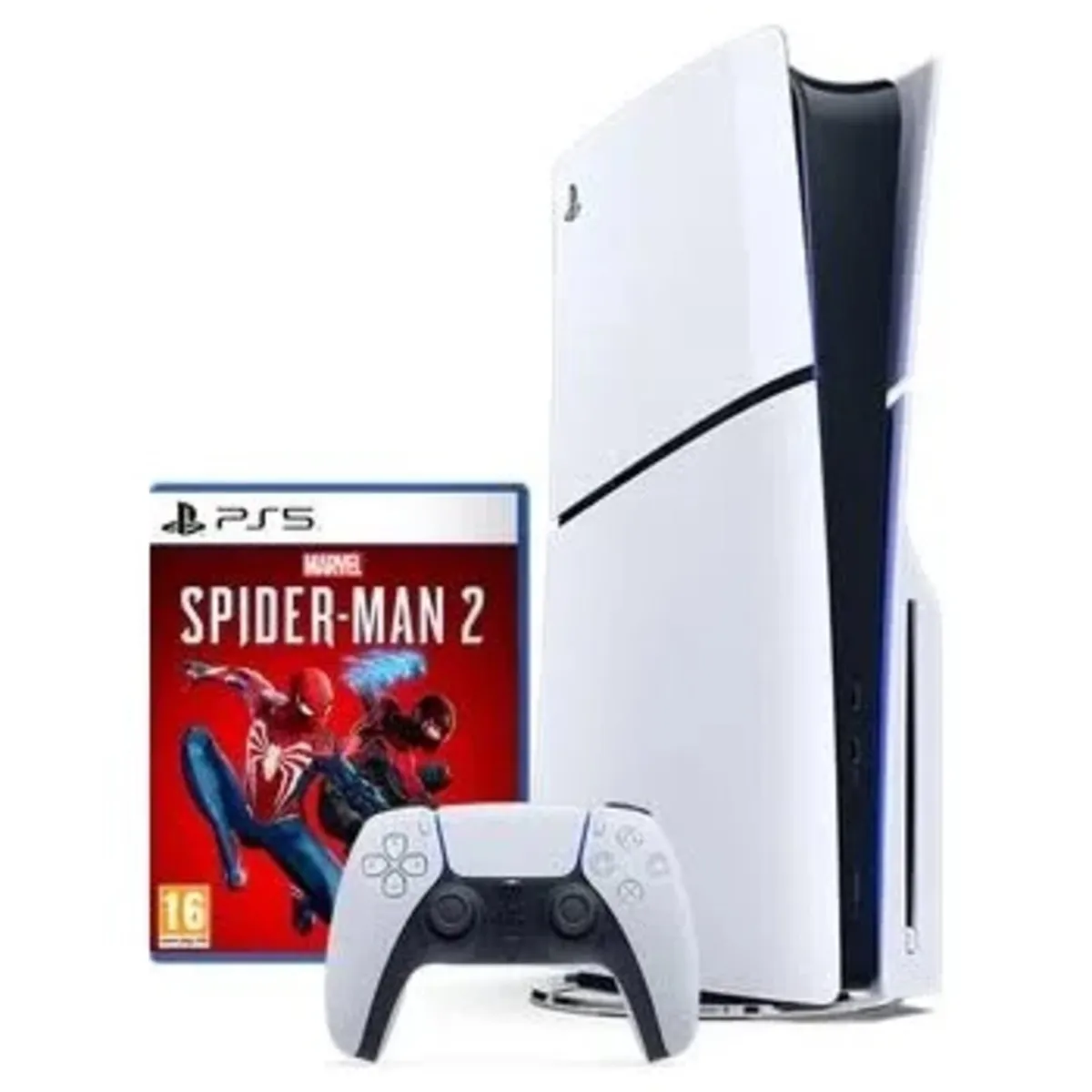 Ps5 with controller and spider-man 2