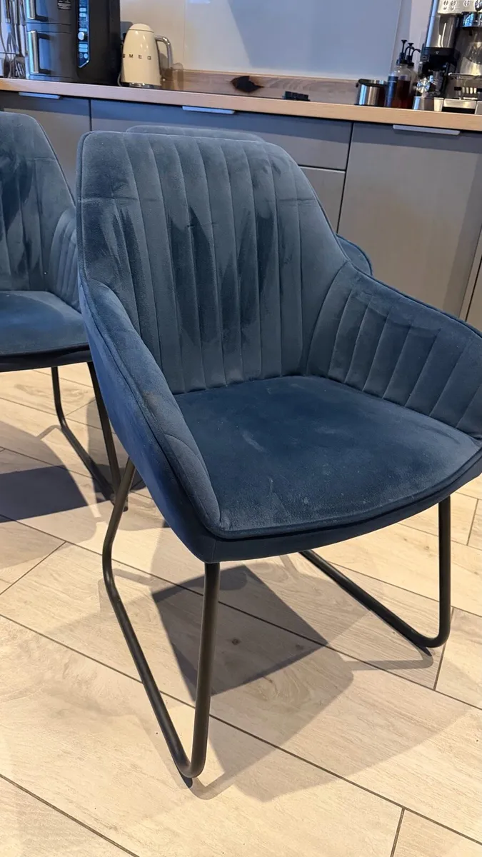 4 x navy dining chairs - Image 2
